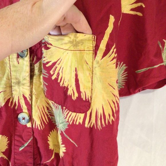 Free People Women’s Malibu Hawaiian Romper Maroon Size S P Boho Resort Vacation - Picture 7 of 10